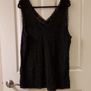 Lined lace torrid tank